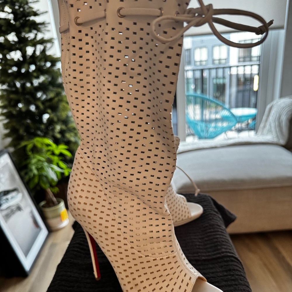 Christian Louboutin- Perforated Nappa Suede Jennifer 120 Boots